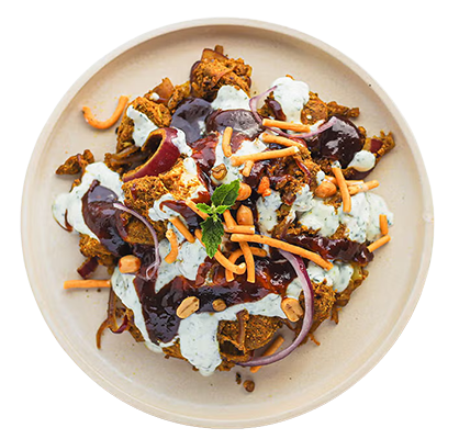 Chicken chaat appetizer served before theatre show